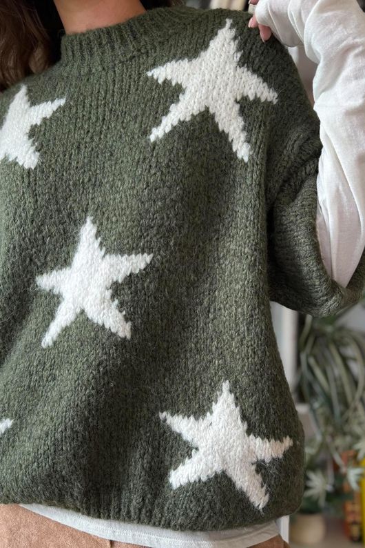 Big Softie Star Short Sleeve Knit Deep Khaki